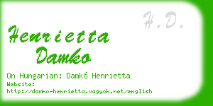 henrietta damko business card