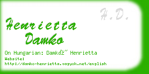 henrietta damko business card